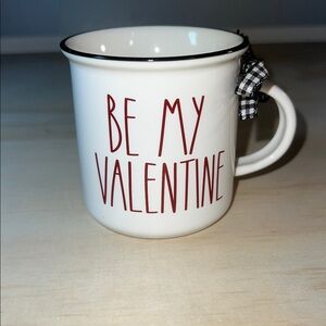 Valentine's Day Mug - White with Red Text NWOT @ 8 oz